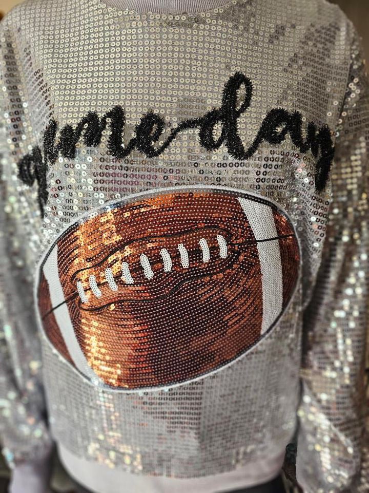 Silver store sequin sweater